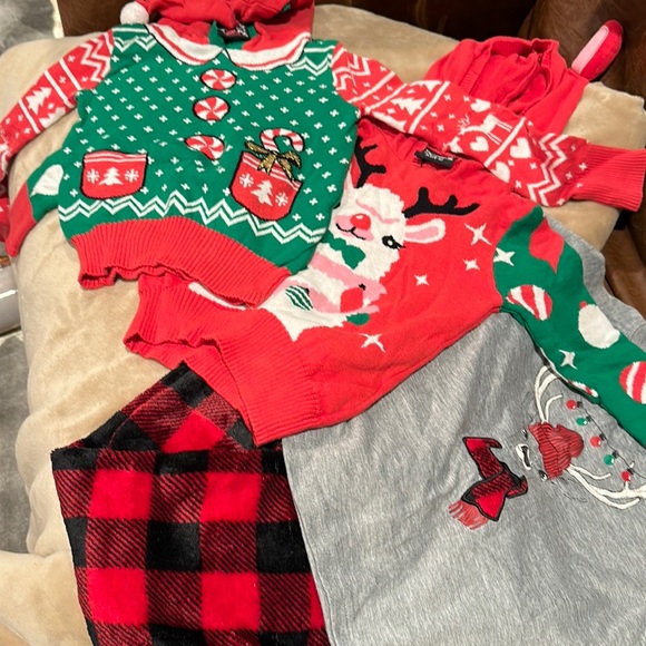 Holiday Christmas 🎄 Clothing. Bundle of 2 Sweaters and pajamas - Picture 1 of 17